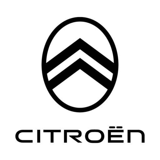 Citroën Logo 2022 – schwarzes Emblem mit Doppelwinkel in einem Oval